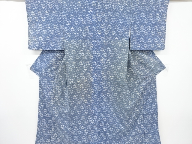 JAPANESE KIMONO / ANTIQUE KIMONO / TSUMUGI / FLORAL ARABESQUE
